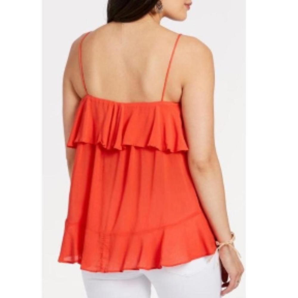 Women's Ruffled Red Top - Picture 3 of 12